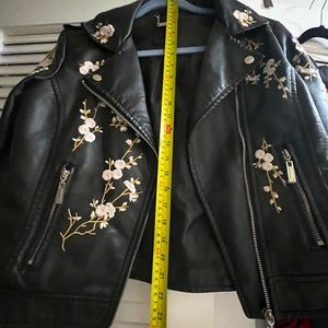 Learher Jacket with Flowers